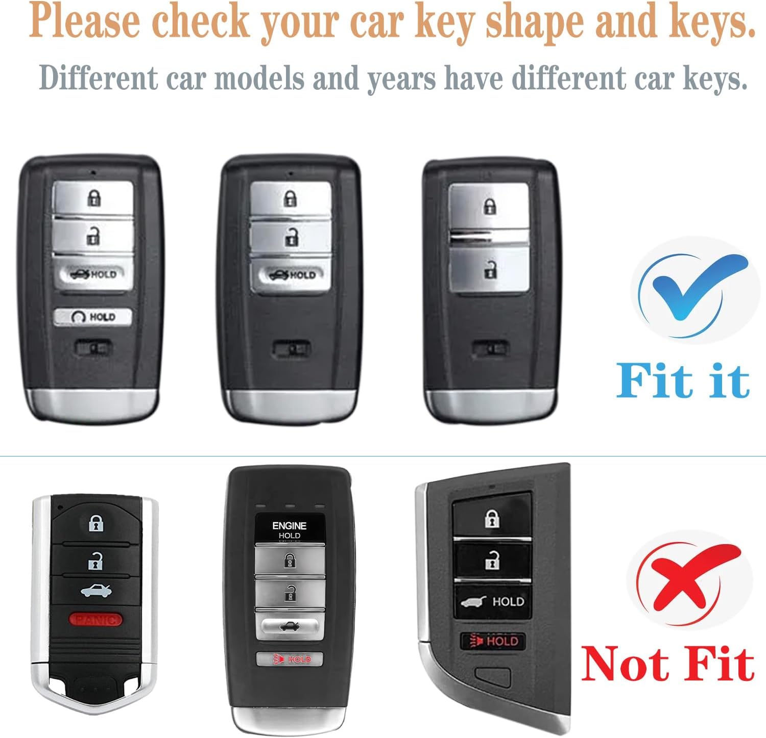 Kirsnda for Acura key fob cover case, Sand Gold image 2