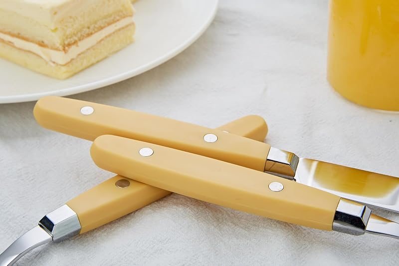 ANNOVA Retro Rozsdamentes Evőeszköz Készlet 20 Részes Kés Villa Kanál Sárga