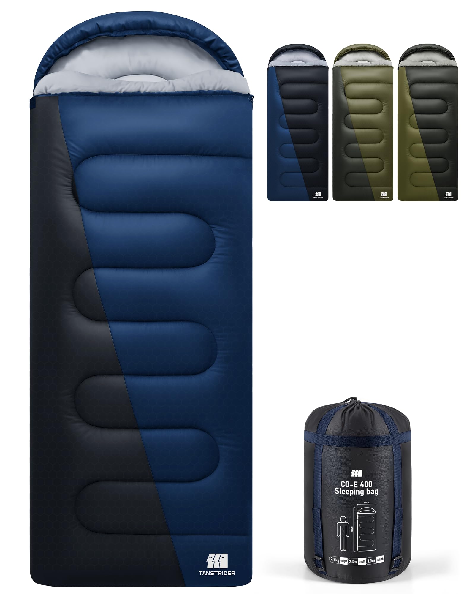 TANSTRIDER XXL Winter Sleeping Bags for Adults Cold Weather,Camping Sleeping Bag for Kids with Compression Sack,4 Season Camping Essentials Gear for