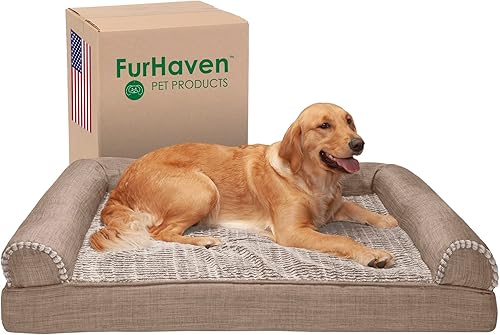 Miniatura 11 de Furhaven Cama de gel refrescante para perros medianos/pequeños con refuerzos extraíbles y funda lavable, para perros de hasta 35 libras - Sofá