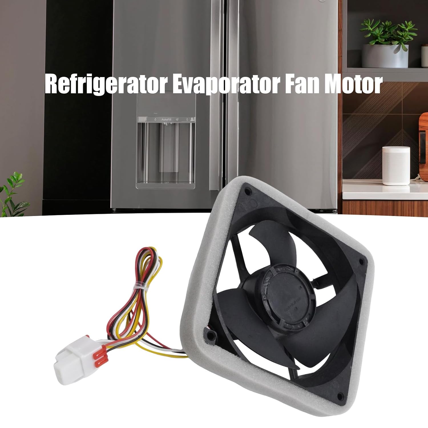 WR60X32088 Refrigerator Evaporator Fan Motor, Replacement for GE PVD28BYNFS CVE28DM5NS5 CXE22DP3PD1, DC 12V 0.27A Fan Motor Replaces U12E12MS2CA3-57Z32