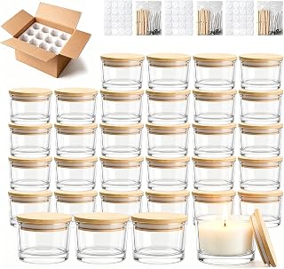 36-Pack 4oz Glass Candle Jars for Making Candles Bulk -Clear