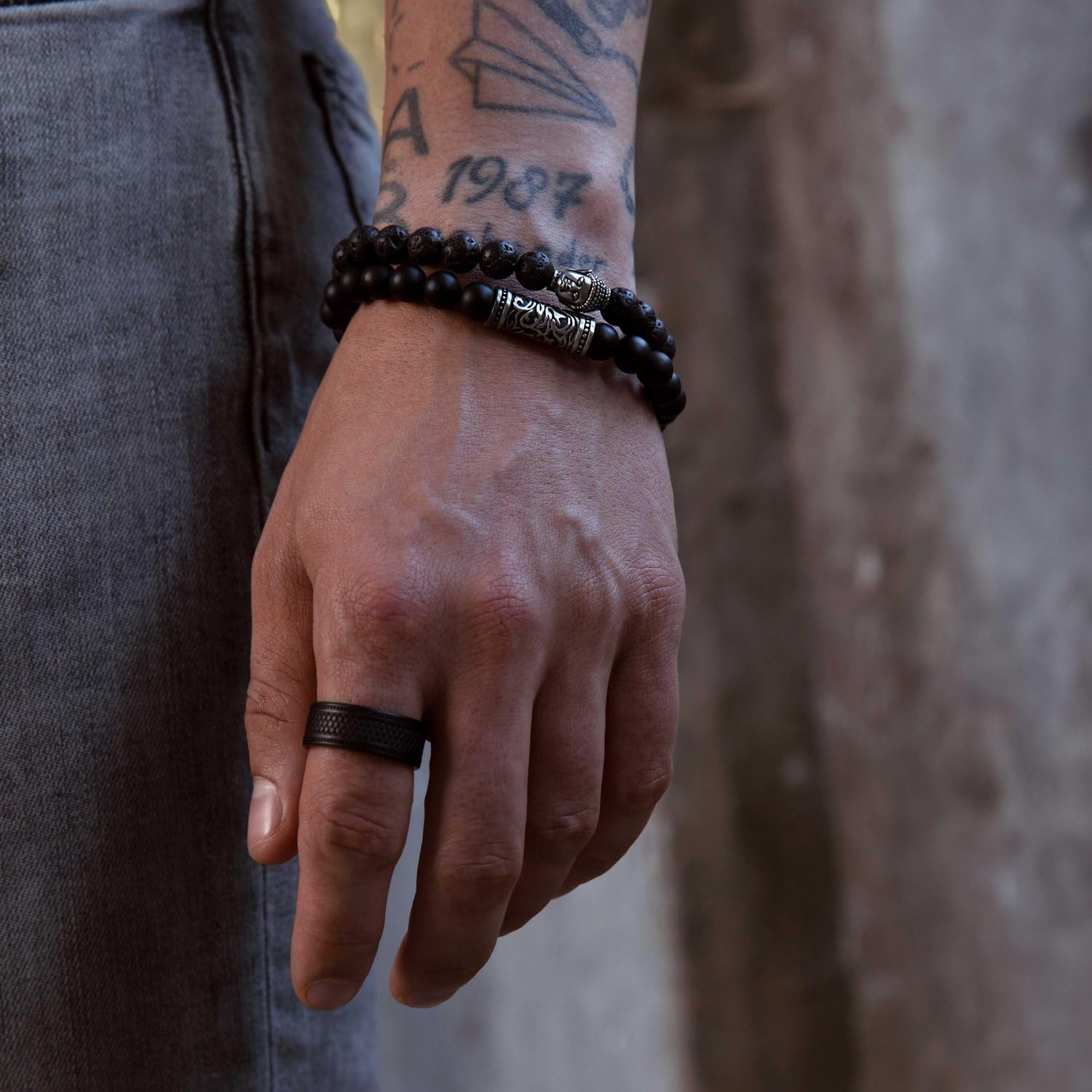 Lucardi - Herren Plattierter Ring - Schmuck - Geschenk Silber