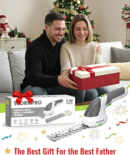 Miniatura 8 de WORKPRO - Cizalla manual 2 en 1 para césped, setos y arbustos, inalámbrica, de 7.2 V, cizalla eléctrica con batería de litio recargable, incluye