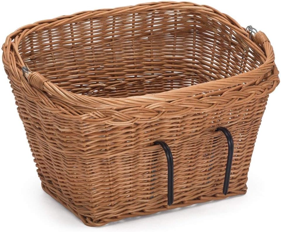 Prestige Wicker Large Bicycle Basket with Handle, Willow, Natural