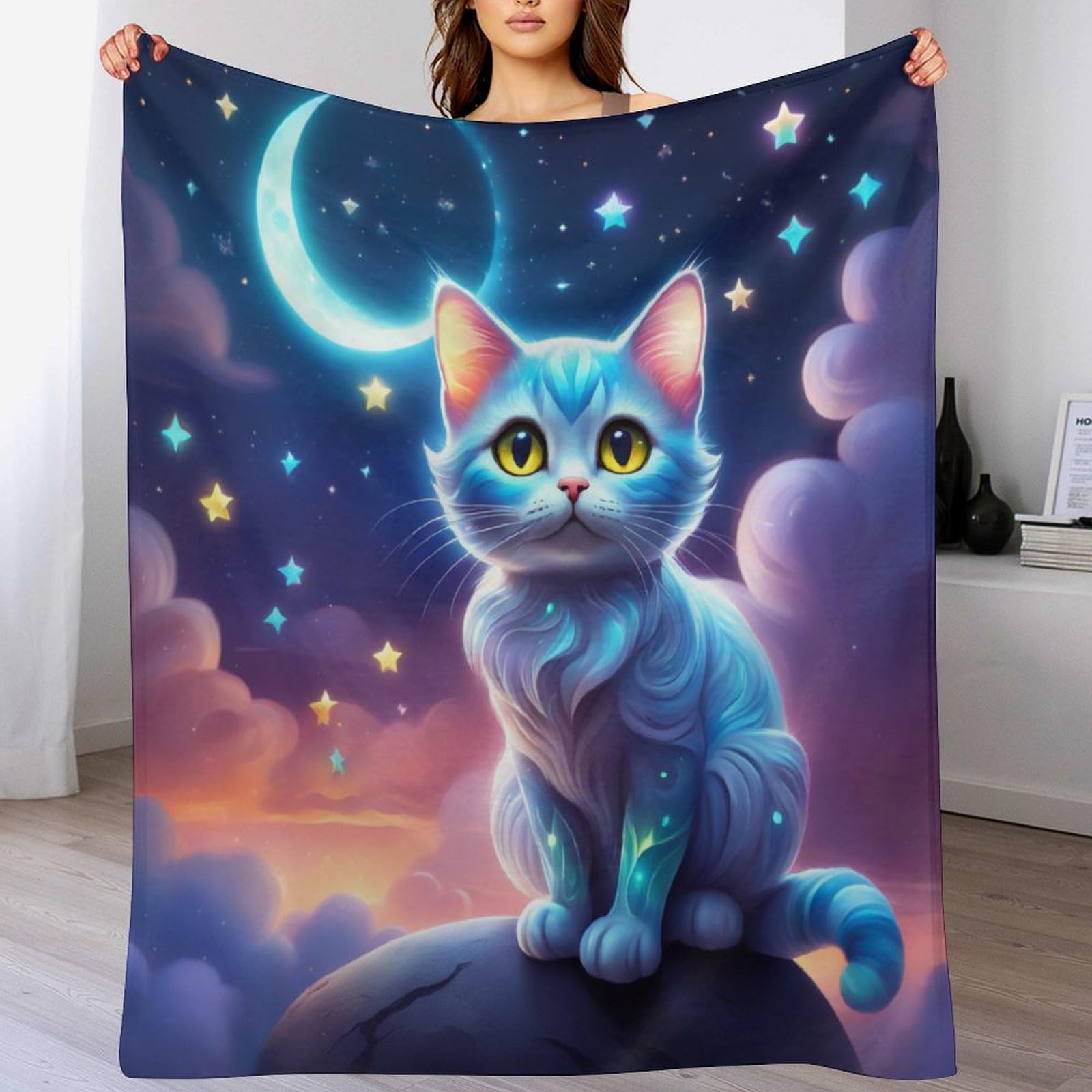 Couverture polaire flannel chat doux : idéal pour vos moments cocooning sur le canapé