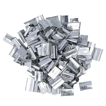 200 قطعة Str pConduct مفتوحة، He vy Duty s Met l Str pConduct Buckle G nized Steel P ck ging مفتوحة لـ 16 مم Pl stic PET Str p