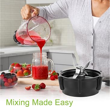 Oster Blender Replacement Parts Ice Blade and ABS Plastic Base with 2 Rubber O Ring Gaskets - Compatible Osterizer Blender Accessories - Durable Stainless Steel Blades for Smooth Blending