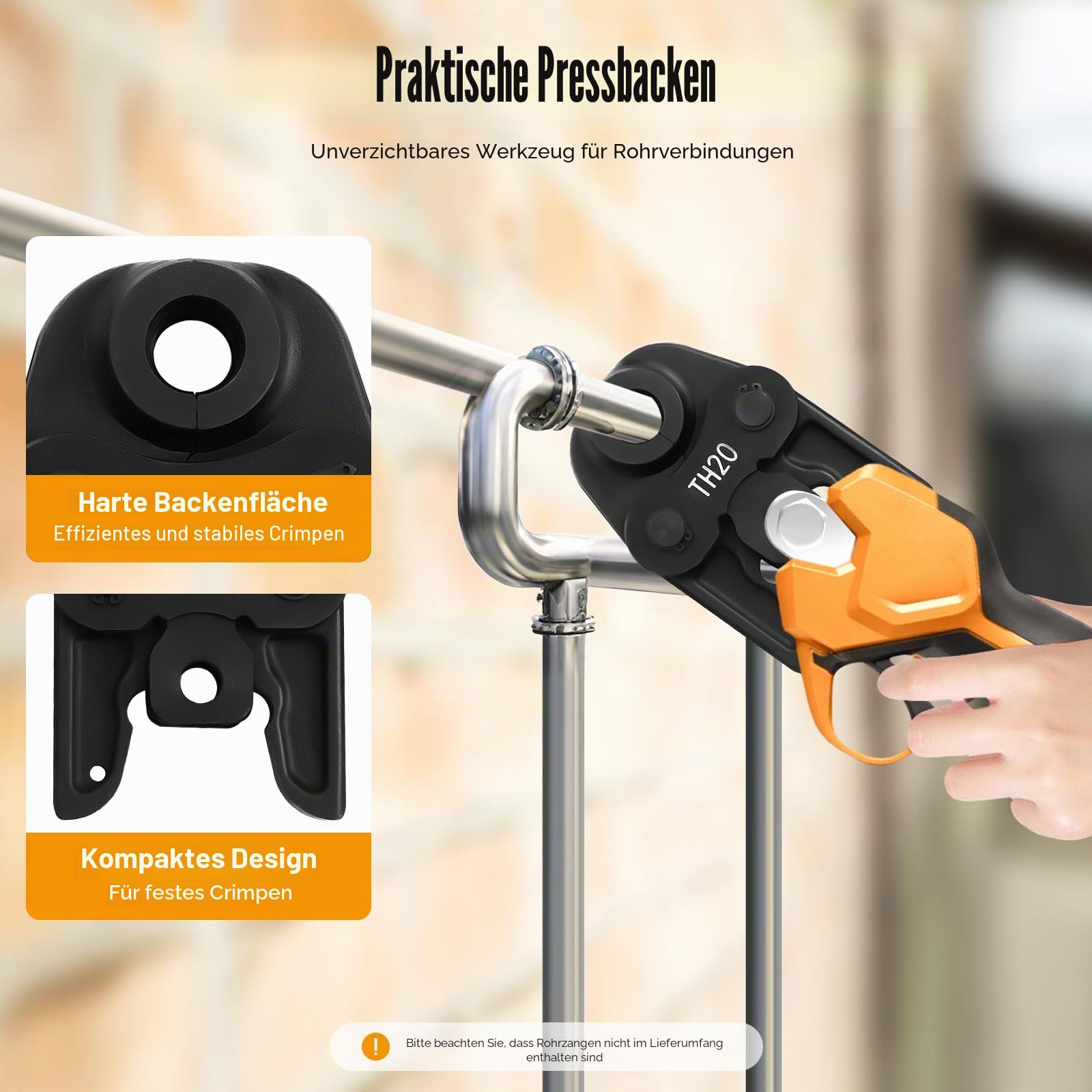 Pressbacke, Presszange Pressbacken mit TH-Kontur 16 20 26, Verbundrohr, für Verbundrohr Aluminium-Kunststoffrohre