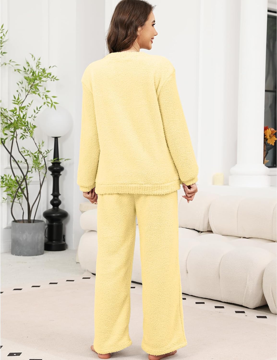 Yimoon Women' s Fluffy Fleece Pajama Set Pullover Pants Winter Dachshund Fuzzy 2 Piece Plush Pjs Warm Loungewear Sleepwear - Image 5