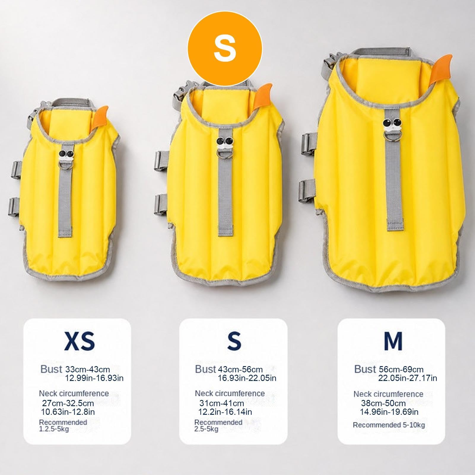 Dog Life Vest - Supports Swimming Water Play & Training, High Buoyancy Floatation Aid Jacket, XS S M Bust Sizes + 1.5kg To 10kg Load Capacity, Heavy Duty Oxford Cloth - for River & Beach