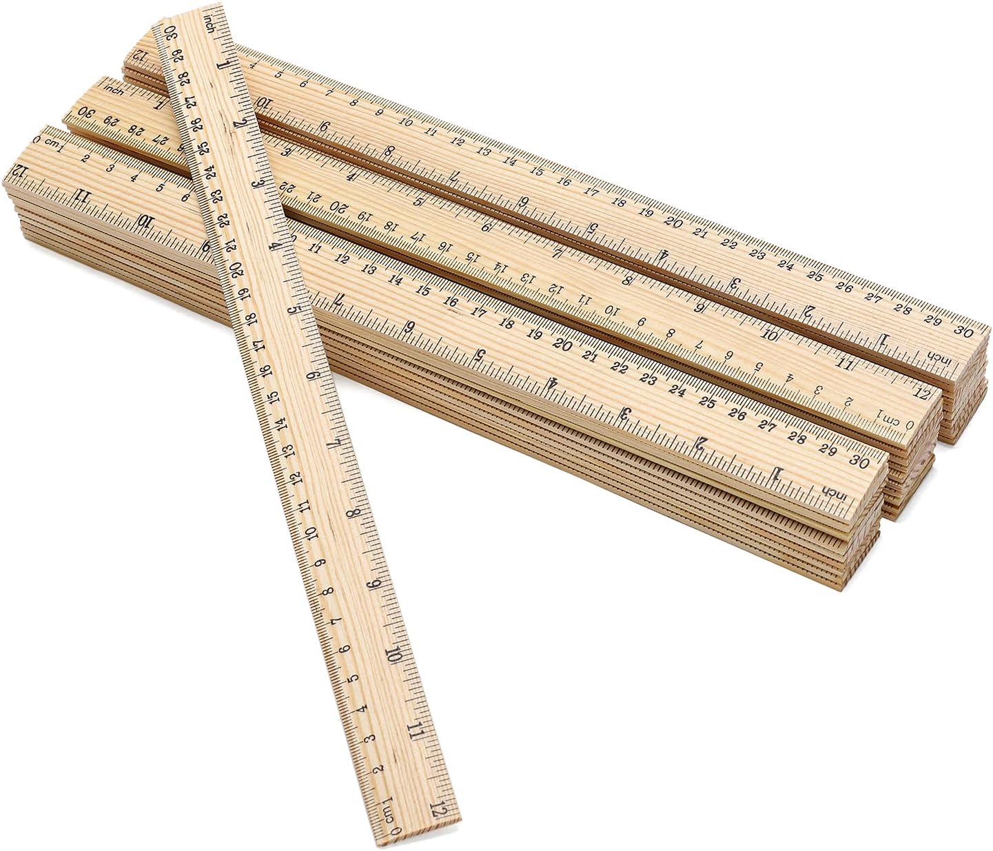 120 Pack Wooden Ruler 12 inch Rulers Bulk Wood Measuring Ruler Office