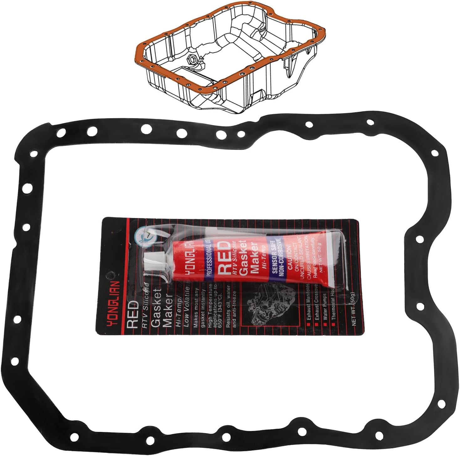 Engine Oil Pan Gasket Set Compatible with Hyundai Kia Dodge Jeep Chrysler Vehicle Sonata Santa Fe Tucson, Avenger Caliber Journey, Forte, 200 Sebring 2007-2014, Compass Patriot 07-17 Replaces# OS30782 Engine Oil Pan Gasket Set Compatible with Hyundai Kia Dodge Jeep Chrysler Vehicle Sonata Santa Fe Tucson, Avenger Caliber Journey, Forte, 200 Sebring 2007-2014, Compass Patriot 07-17 Replaces# OS30782