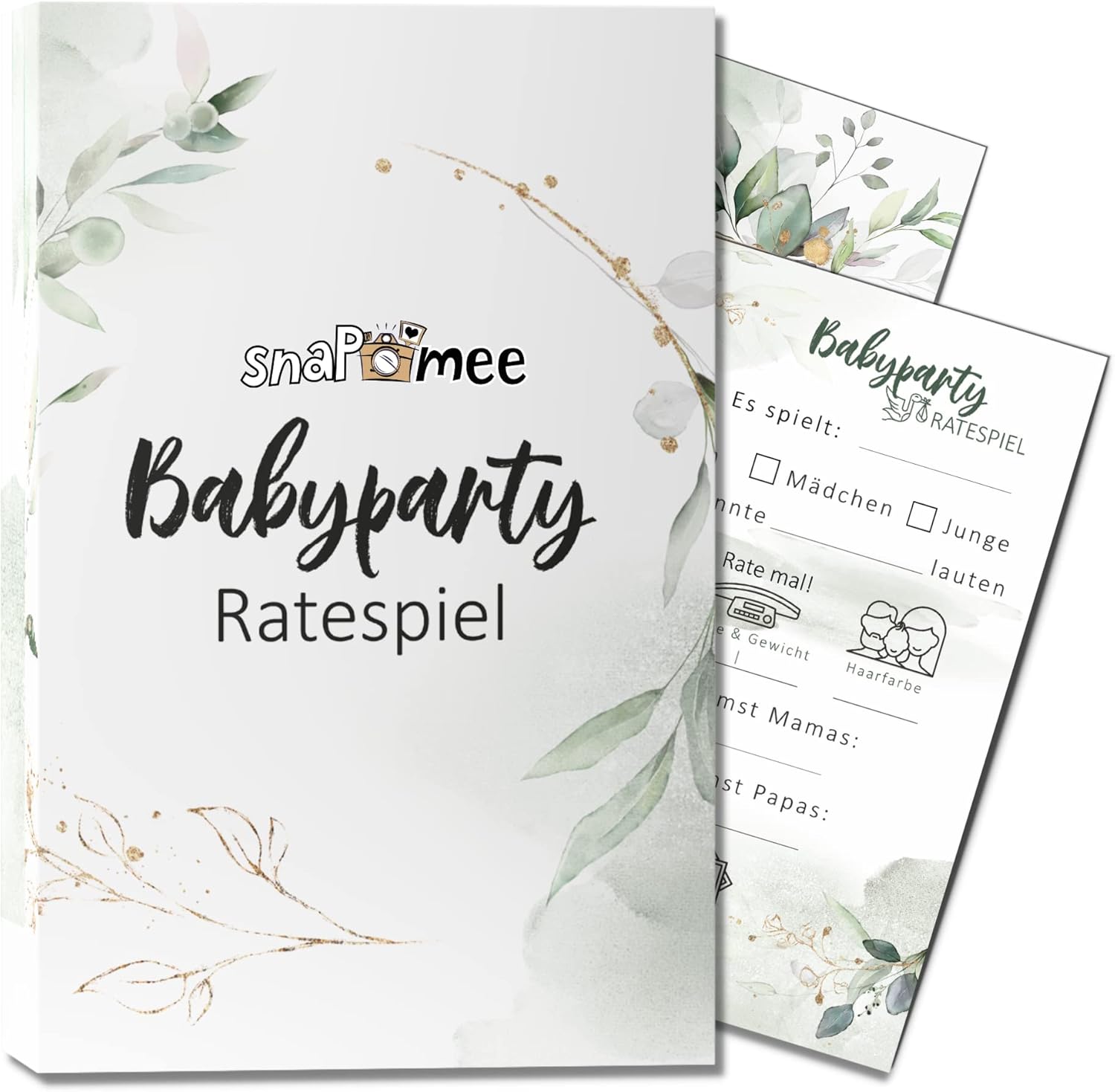 25x Babyparty Ratespiel by snaPmee / Orakel-Fragen & Wünsche für Junge