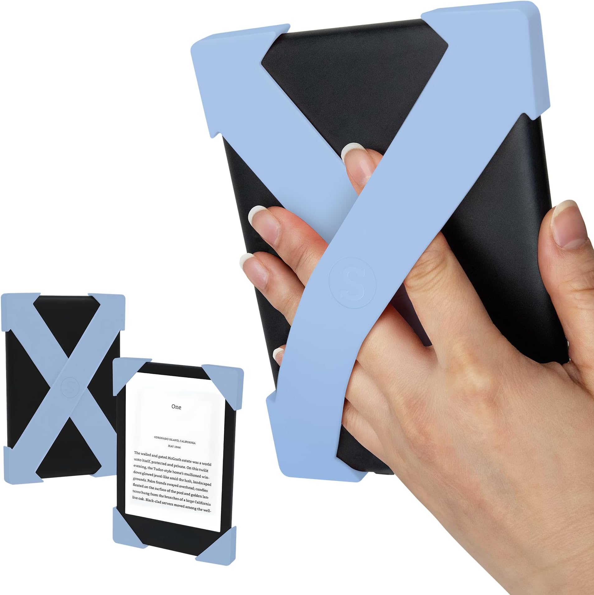 Strapsicle Hand Strap for Kindles & Kobos – Fits Kindle/Paperwhite (6”) Gen 7–10, 6” Kobo – 2 Pack Lightweight Grip – Medium – Bondi Blue