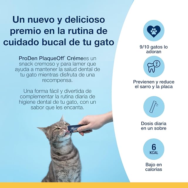 Foto 7 de 8 de ProDen PlaqueOff Crema Dental para Gatos Pack 30 Sobres Sabor Pollo