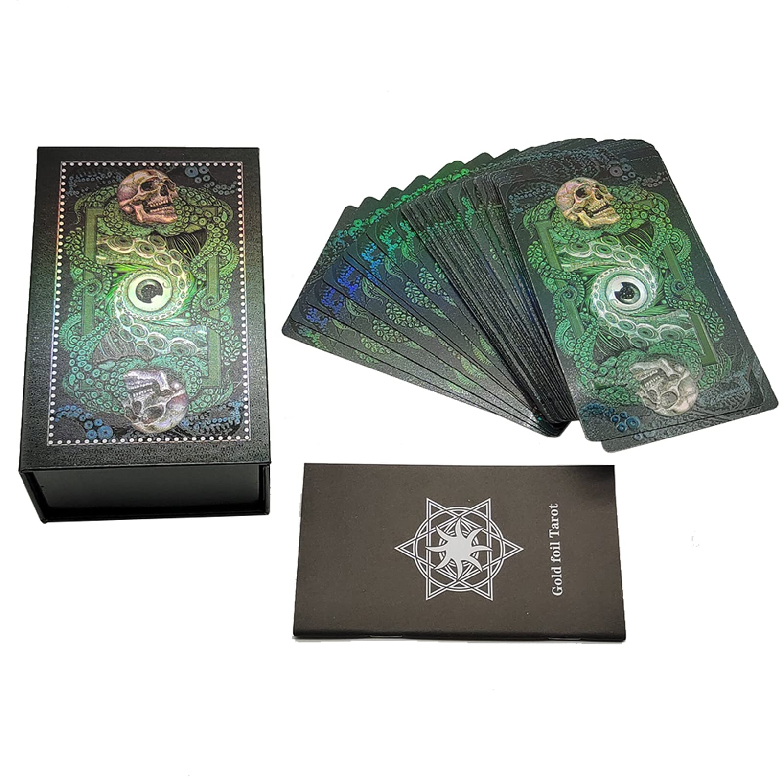 Jeu de cartes de tarot for débutants, jeu de cartes de tarot, jeu de cartes de tarot avec guide, cartes de tarot holographiques imperméables, jeu de cartes de prévision du destin for lecteurs débutant