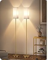 Vista 18 de Juego de 2 lámparas de pie para sala de estar, modernas lámparas de pie altas con interruptores de pie, bombilla no incluida, 64.6'', para sala