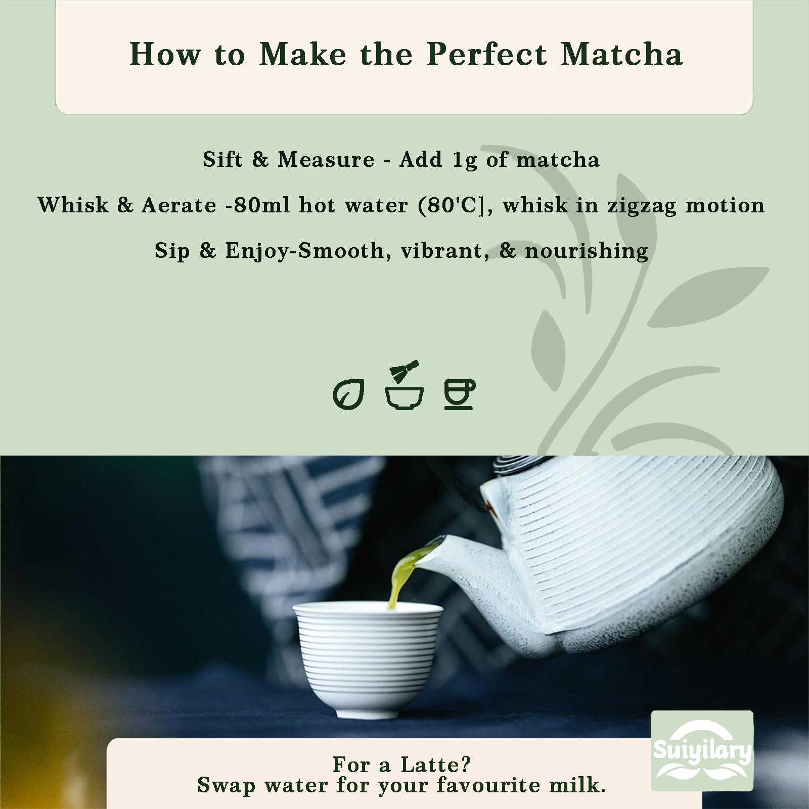 Ceremonial Grade Matcha Powder Premium First Harvest Green Tea Powder 100 Pure Matcha Tea Vegan Gluten-Free Sugar-Free with — view 8