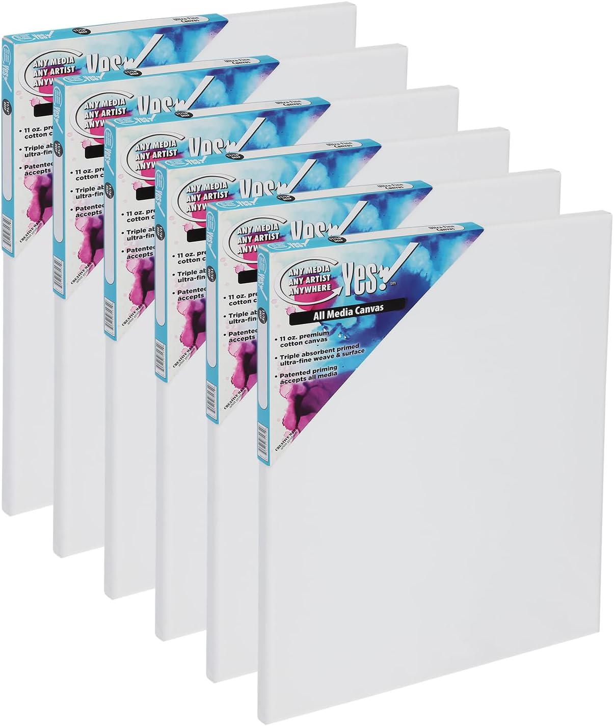 Yes! All Media Stretched Canvas for Painting, 22x28" Canvas 6 Pack, 3/4 in Deep, 11oz Weight, Triple-Primed Acid-Free, Accepts Acrylics, Oils, Watercolors & Inks, Fine Close-Weaved Smooth Cotton