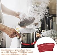 Vista 6 de uxcell 8 fundas de mango de sartén de hierro fundido, soporte de mango caliente de silicona, fundas antideslizantes resistentes al calor para sartén