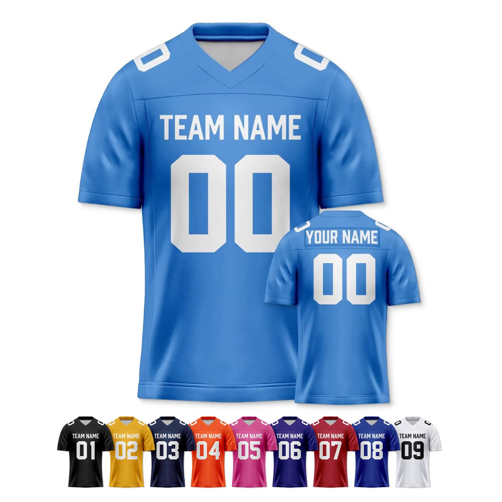 Custom Replica Football Jersey with Name Number Logo