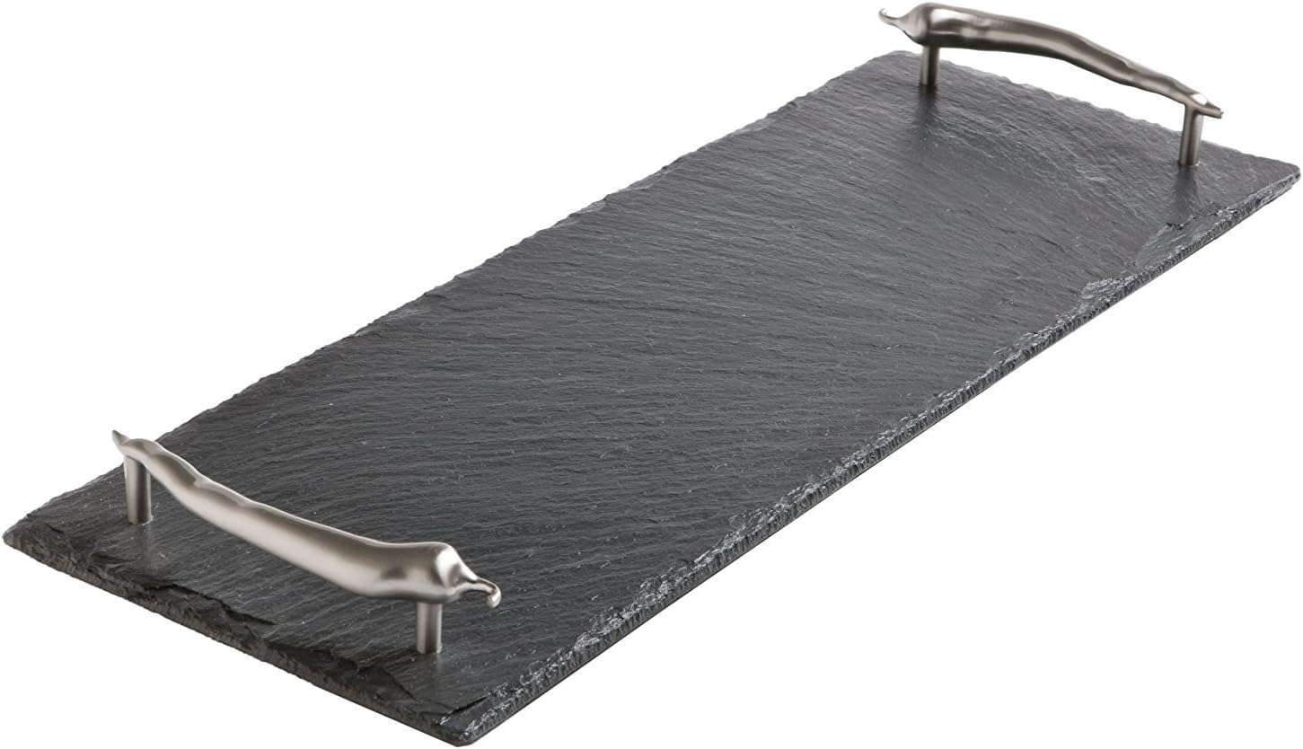 The Just Slate Company Small Serving Tray with Chilli Handles