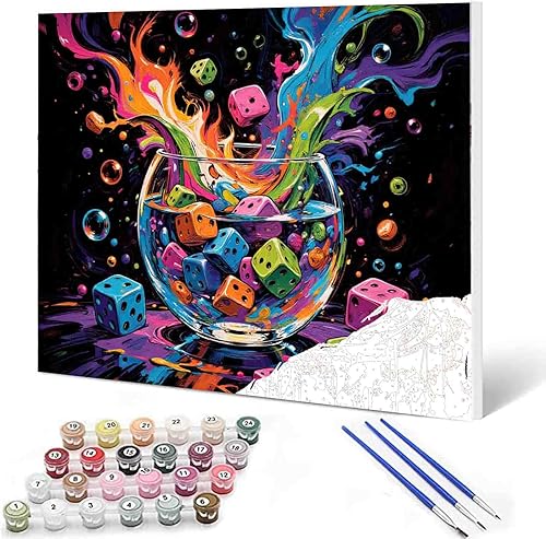 Vista 25 de Pintura de bricolaje por números para adultos y niños, pintura colorida de rugby por números, pintura acrílica por números, kit de pintura