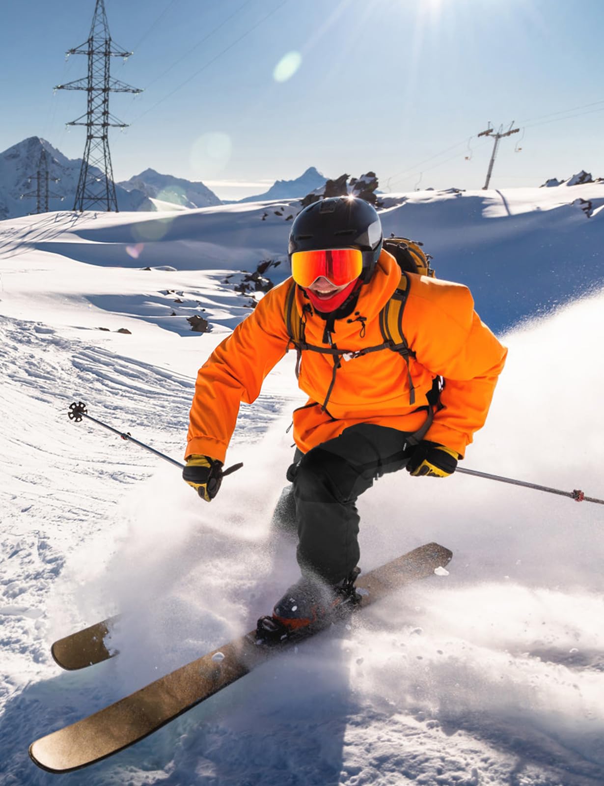 donhobo Pantalon de randonnée doublé pour homme - Imperméable - Coupe-vent - Chaud - En softshell épais - Pour l'extérieur, le ski, le trekking