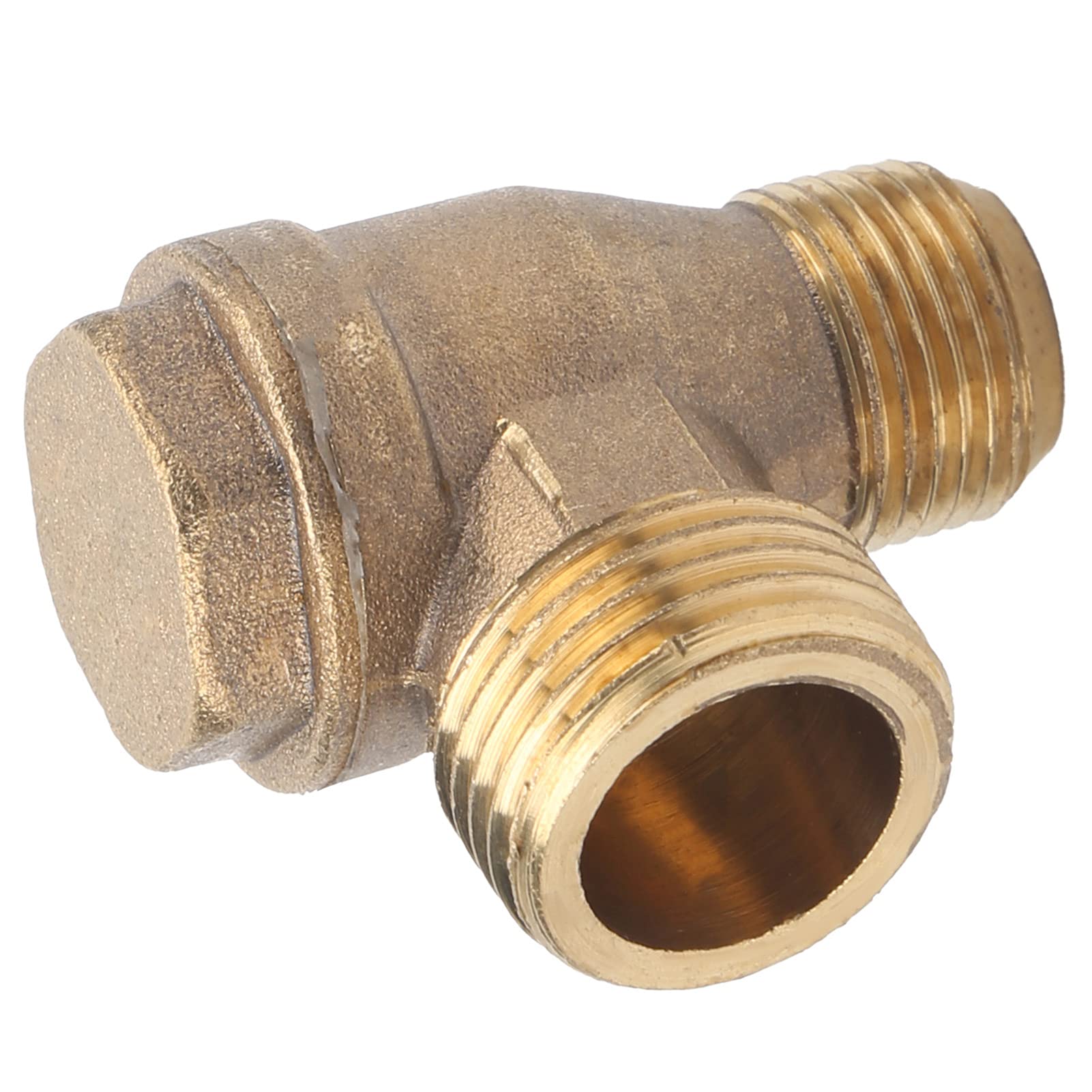 2‑Way Brass Air Compressor Check Valve Male Threaded Non‑Return Valve Fittings G1/2"xG3/8"
