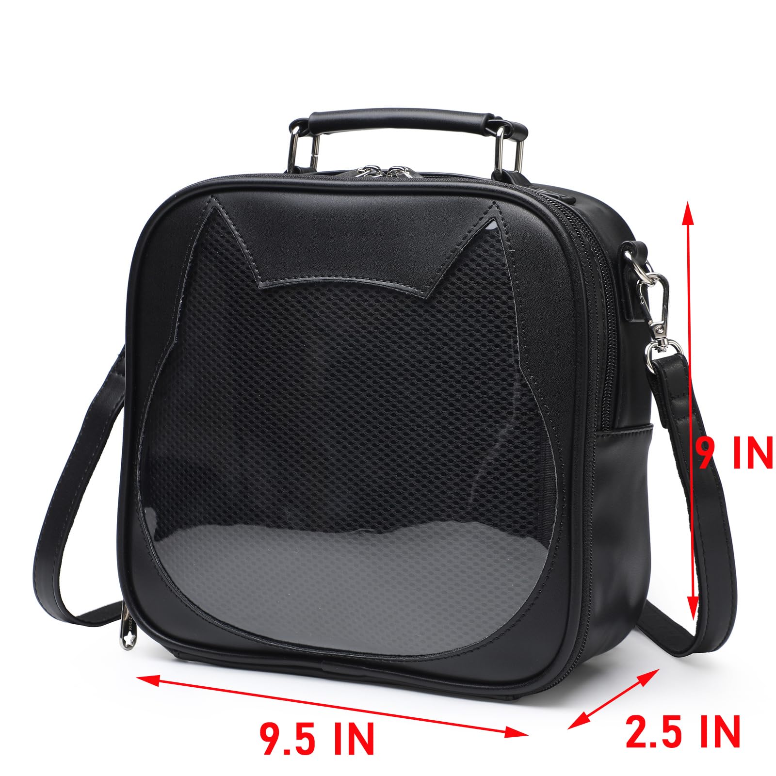 CHERRY SAUCE Cat Ita Bag Crossbody Bag Shoulder Bag Backpack Satchel Kawaii Purse with Pin Display