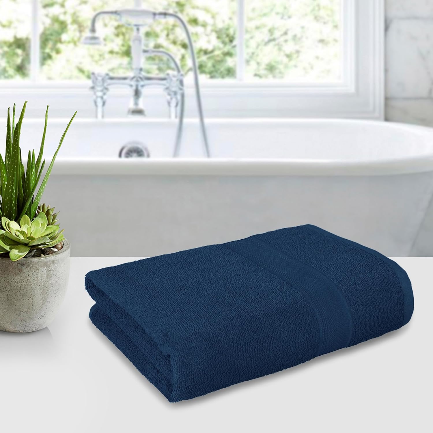 Story@Home 100% Cotton Towels for Bath | Bath Towel for Men/Women, 550 GSM, (70 x 140 cm, Navy Blue) offers donot miss