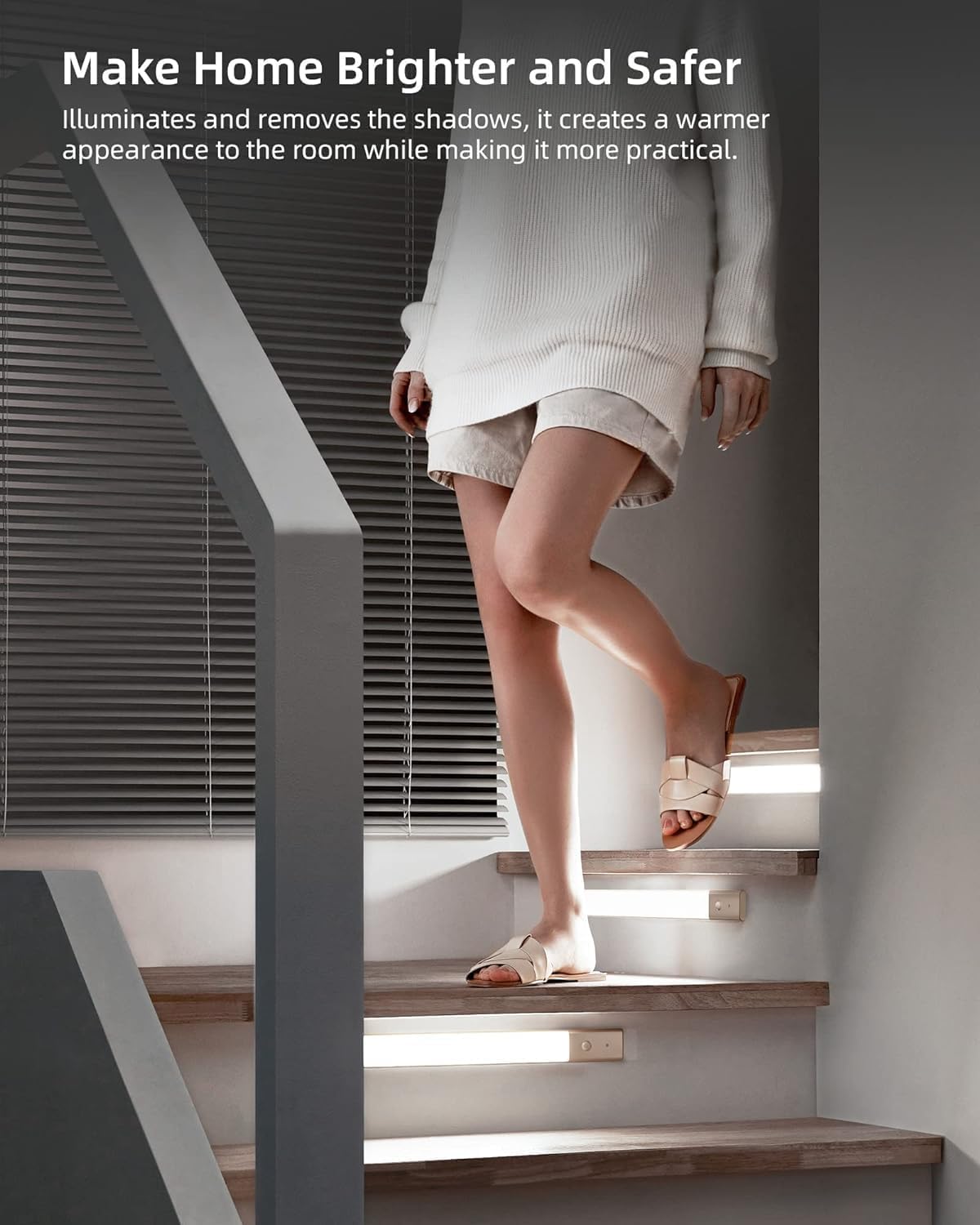 EZVALO 48 LED Under Cabinet Lighting, Motion Sensor Closet Light with Detachable Battery, Wireless LED Magnetic Light for Kitchen, Wardrobe-15.8Inch