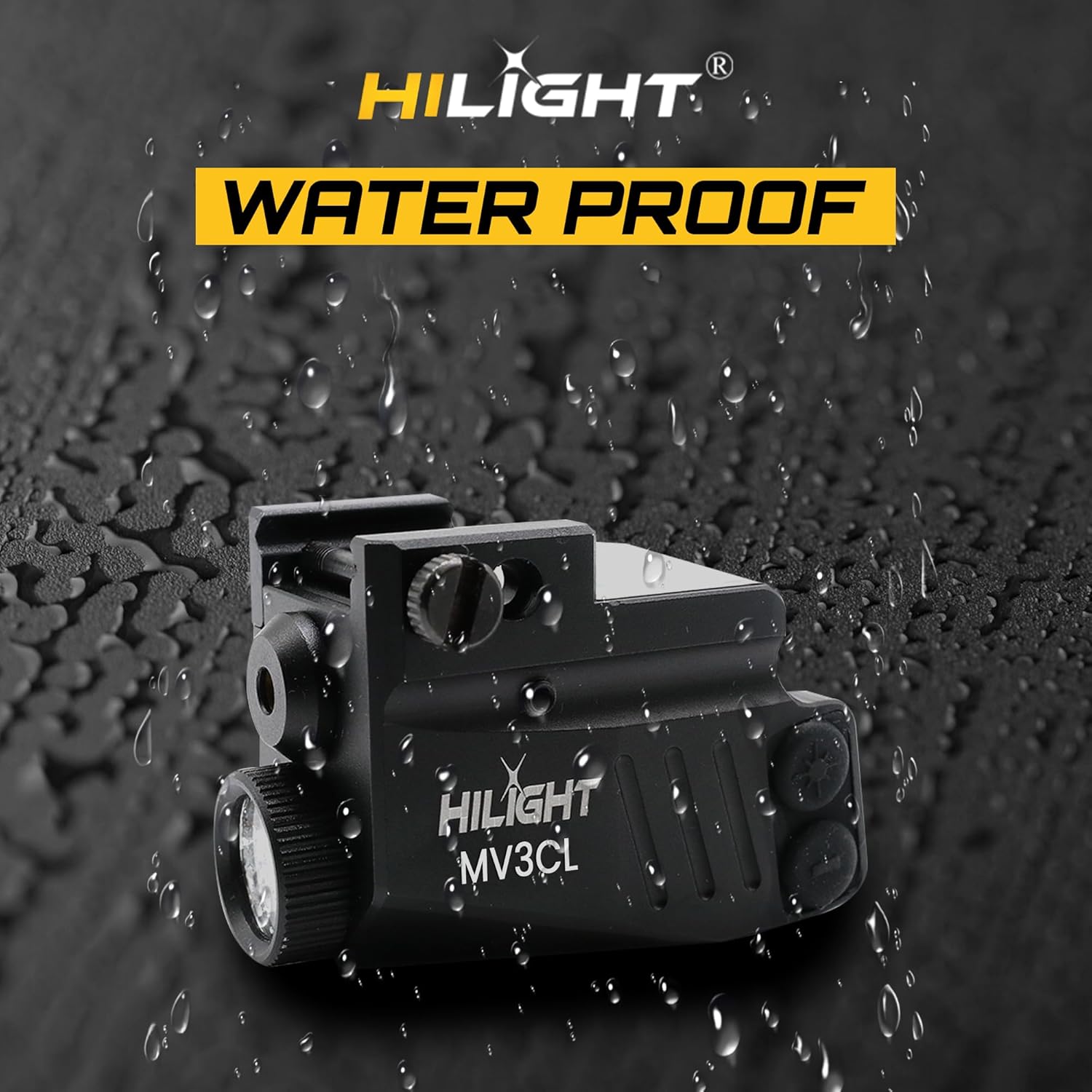 HiLight Tactical Maverick Series - 500 Lumen Flashlight w/Strobe & Single Laser (Green, Blue, Cyan)- Aluminum Body, Rechargeable Battery - Subcompact, Compact Pistol, Handguns & Laser Class IIIA, <5mW