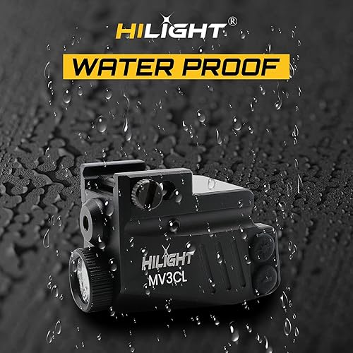 Vista 10 de HiLight Tactical Maverick Series - 500 Lumen Flashlight w/Strobe & Single Laser (Green, Blue, Cyan)- Aluminum Body, Rechargeable Battery - Azul