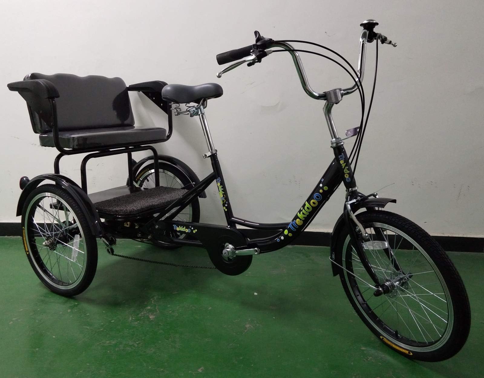 ADULT TRICYCLE TO CARRY TWO KIDS ON THE BACK - CHILD SEAT WITH SAFTEY HARNESS (BLACK)