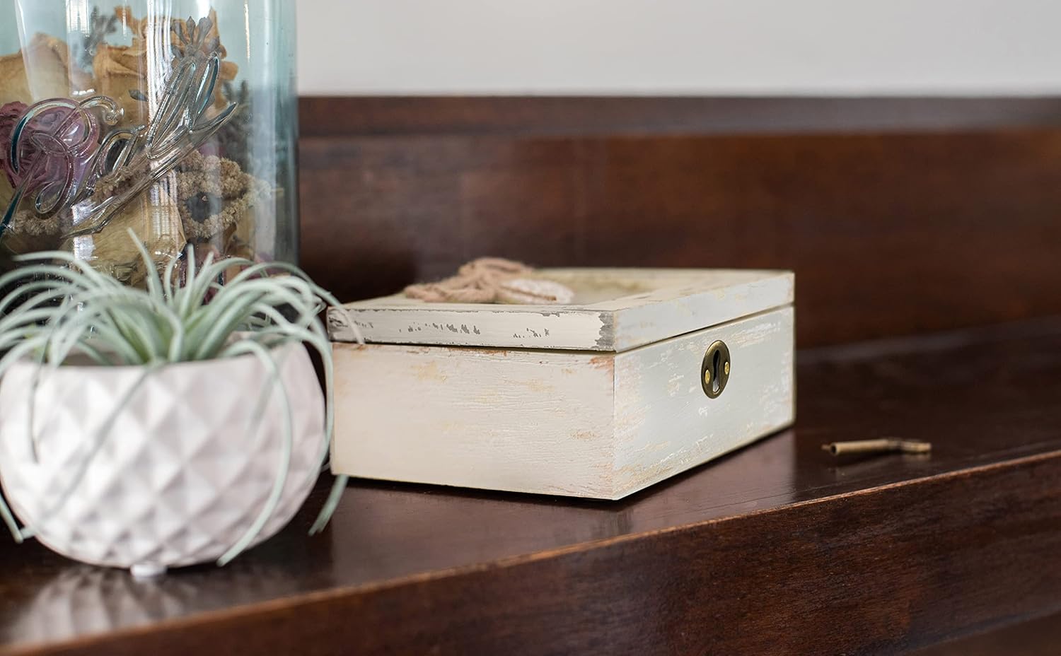 Cottage Garden Mother in Law Love Petite Locket Distressed Natural Music Box Plays How Great Thou Art