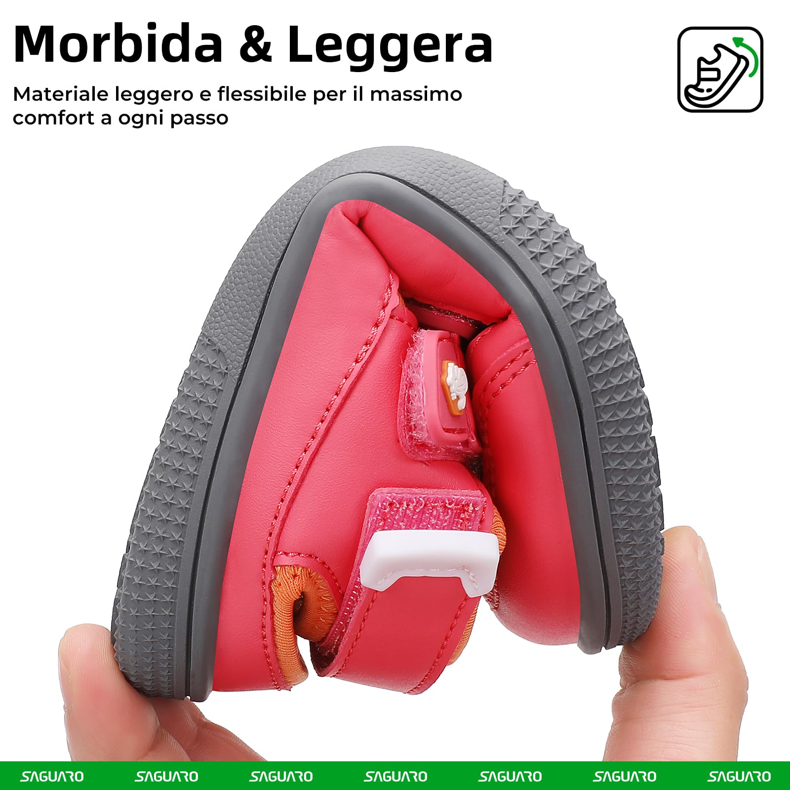 SAGUARO Sandali Barefoot Bambina Chiuso, Scarpe Estive Leggere Traspirante con Zero Drop & Punta Larga per Tempo Libero Passeggiate, Gr.25-36