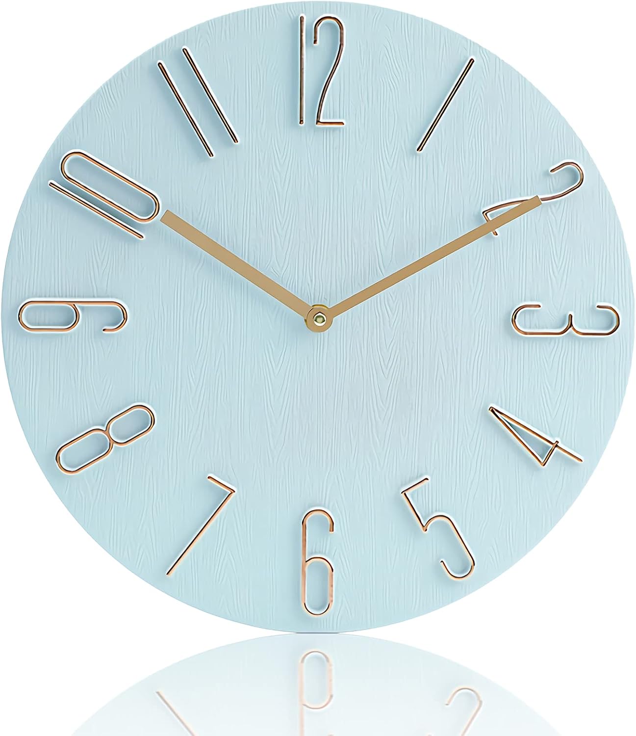 CLWJKH 12 Inch Wall Clock Silent Non Ticking - Quality Quartz Battery Operated Round Easy to Read Modern Simple Style Decor Clock for Home/Bedroom/Kitchen/Living Room/Office/School