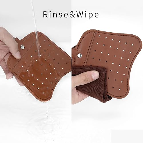 Miniatura 4 de Foxany Matamoscas telescópico resistente, matamoscas de cuero con mango largo extensible, matamoscas manual flexible para interiores y exteriores,