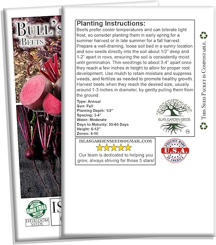 Miniatura 7 de Bull's Blood Semillas de remolacha para plantar, más de 100 semillas de reliquia por paquete, semillas de jardín de Isla (semillas de jardín de