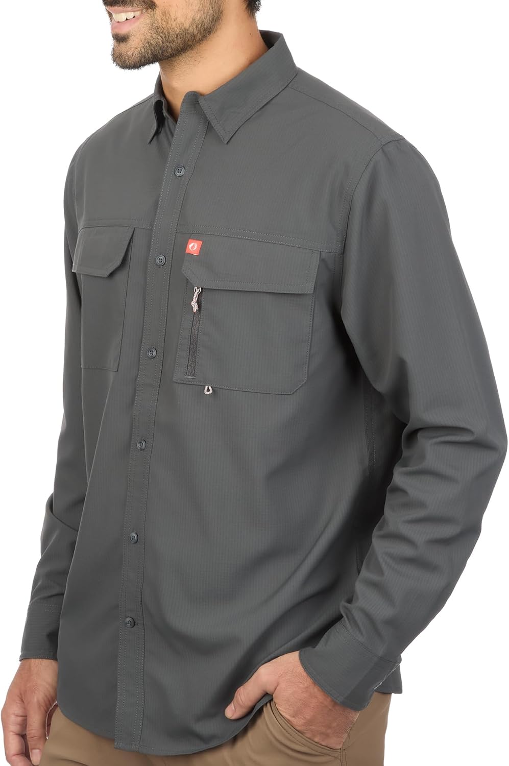 The American Outdoorsman Poly Grid Performance Ripstop Long Sleeve Guide Shirt – UPF 50+ Sun Protection Quick-Dry Outdoor Top