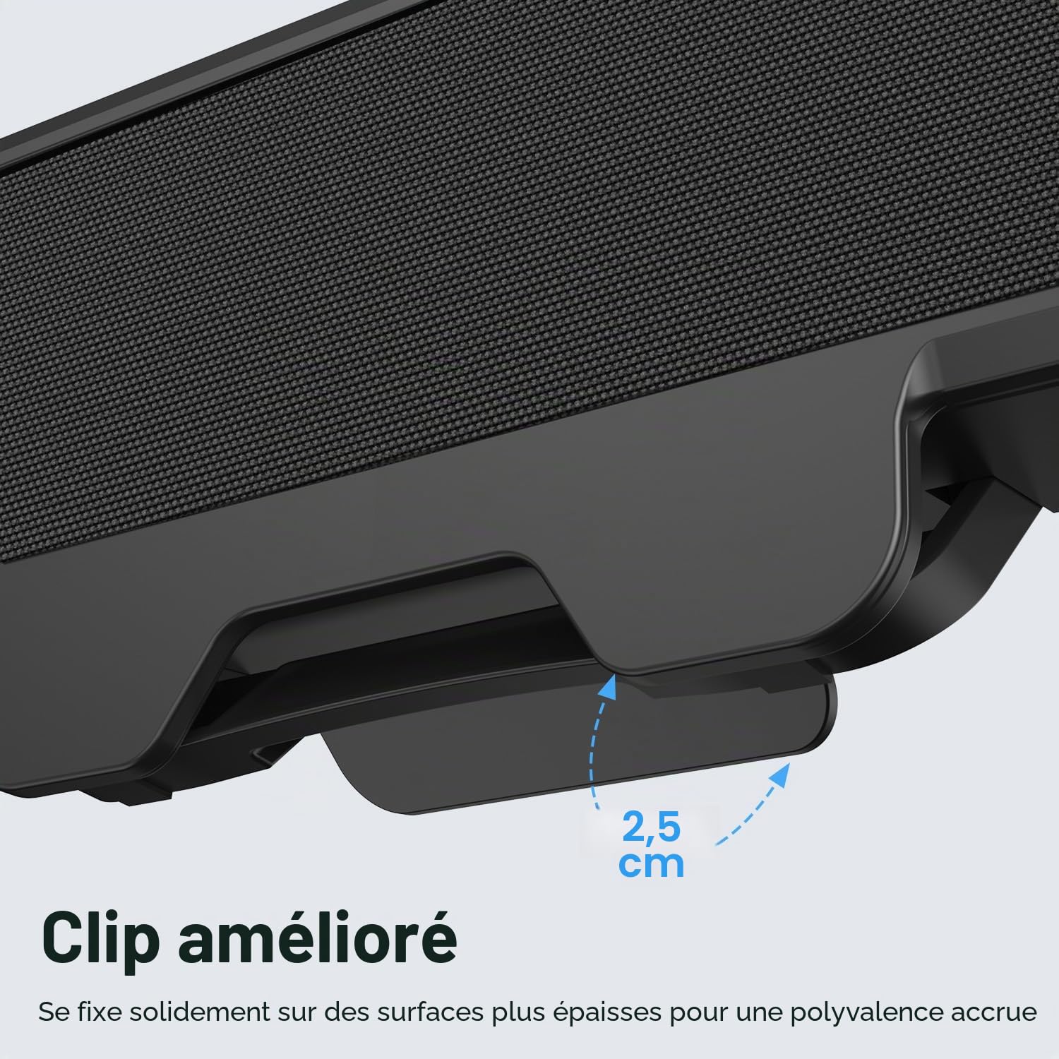 INGA Enceintes PC, Enceintes Bureau USB Plug and Play, Fixation Facile sur écran, Haut-Parleur PC Son stéréo Puissant & Graves, Filaire pour étude/réunion, Compatible Mac & Portable