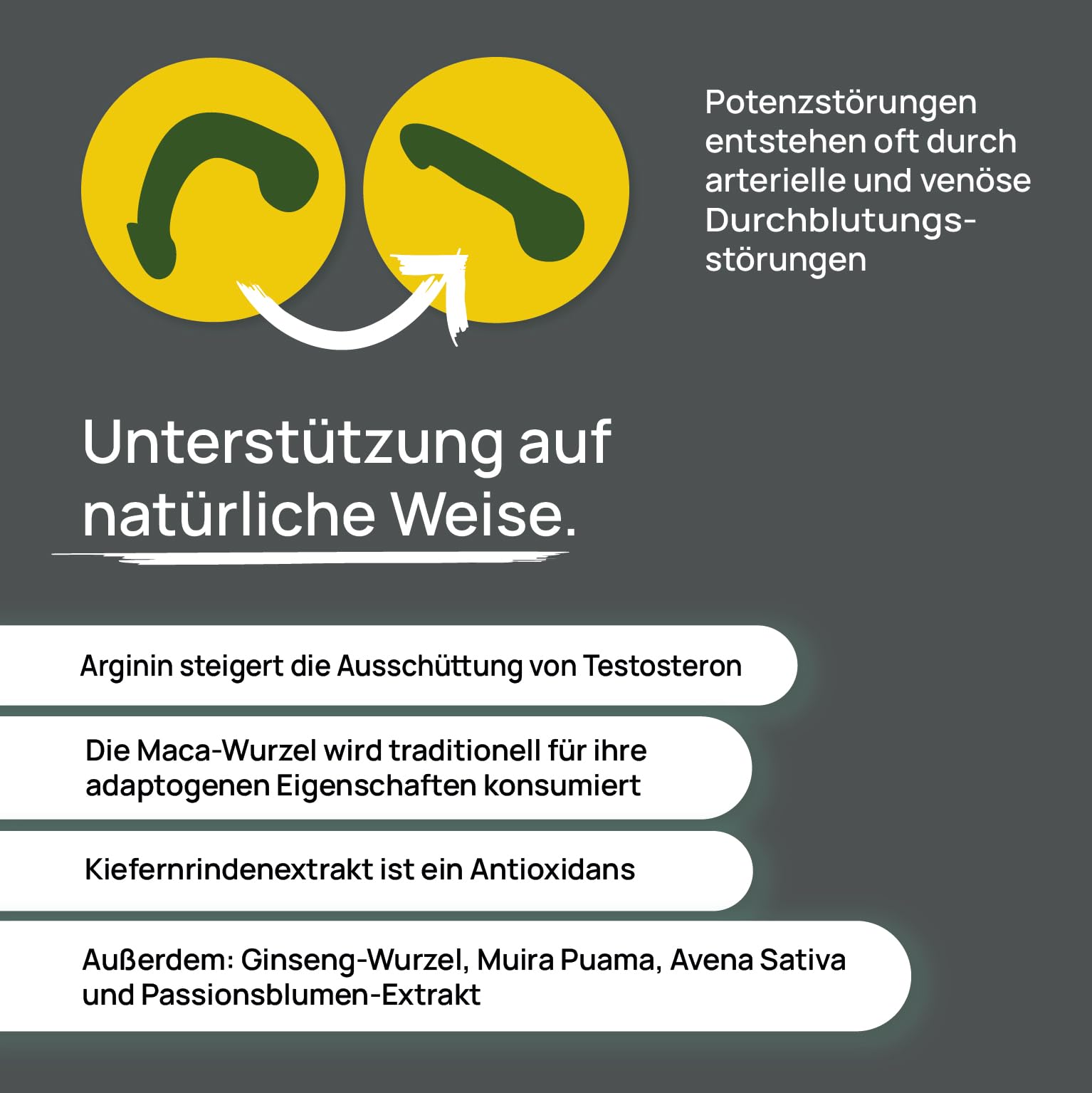 Wellpursan Erektio Stark, 90 Kapseln, für aktive Männer, mit L-Arginin, Pflanzenstoffen, Maca, Zink, pflanzlich hochdosiert