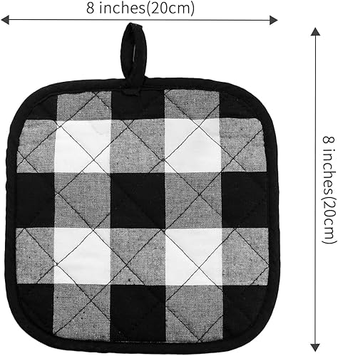 Miniatura 88 de Agarraderas de algodón, lavables a máquina, resistentes al calor, salvamanteles, para cocinar y hornear Gris Oscuro
