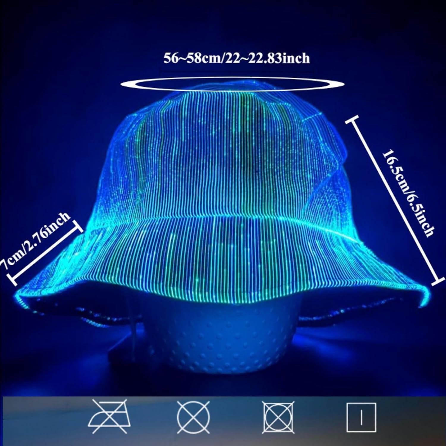 LED Rave Bucket Hat Light Up Fishman Hats USB Rechargeable EDM Gear Ideal Rave Gear for Festivals Parties - Image 4
