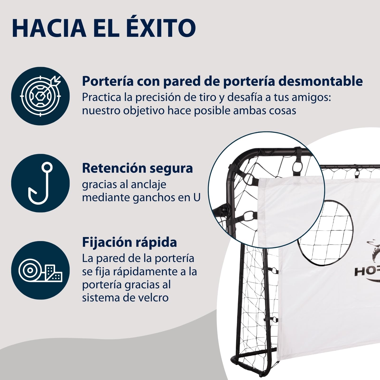 Hudora Hornet 180 Football Goal Outdoor Weatherproof with Removable Net & Reinforced Shot Holes
