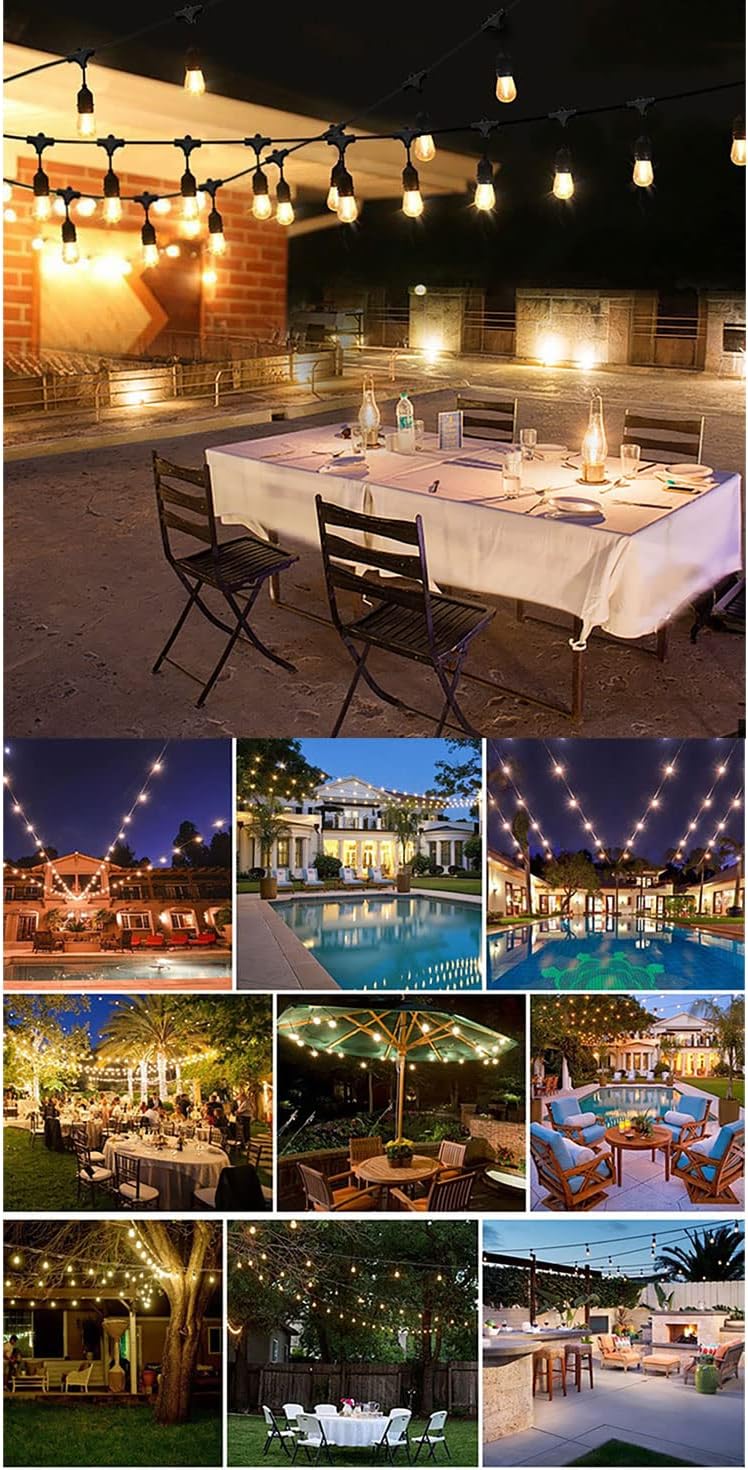 Product Deal Rnehon 42Ft Outdoor String Lights, Connectable Patio String Lights with 10 Bulbs & 2 Spare Bulbs, Waterproof Hanging Led Lights for Outdoor, Decorate Patio, Garden, Terrace, Wedding, Party, Christmas Exclusive Rnehon 42Ft Outdoor String Lights, Connectable Patio String Lights with 10 Bulbs & 2 Spare Bulbs, Waterproof Hanging Led Lights for Outdoor, Decorate Patio, Garden, Terrace, Wedding, Party, Christmas