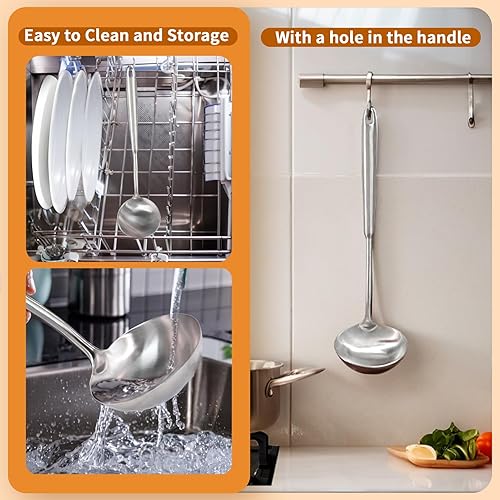 Miniatura 75 de Newness - Servidor de espagueti, [a prueba de óxido, formación integral, duradero] Tenedor para pasta de acero inoxidable 304 con mango ergonómico