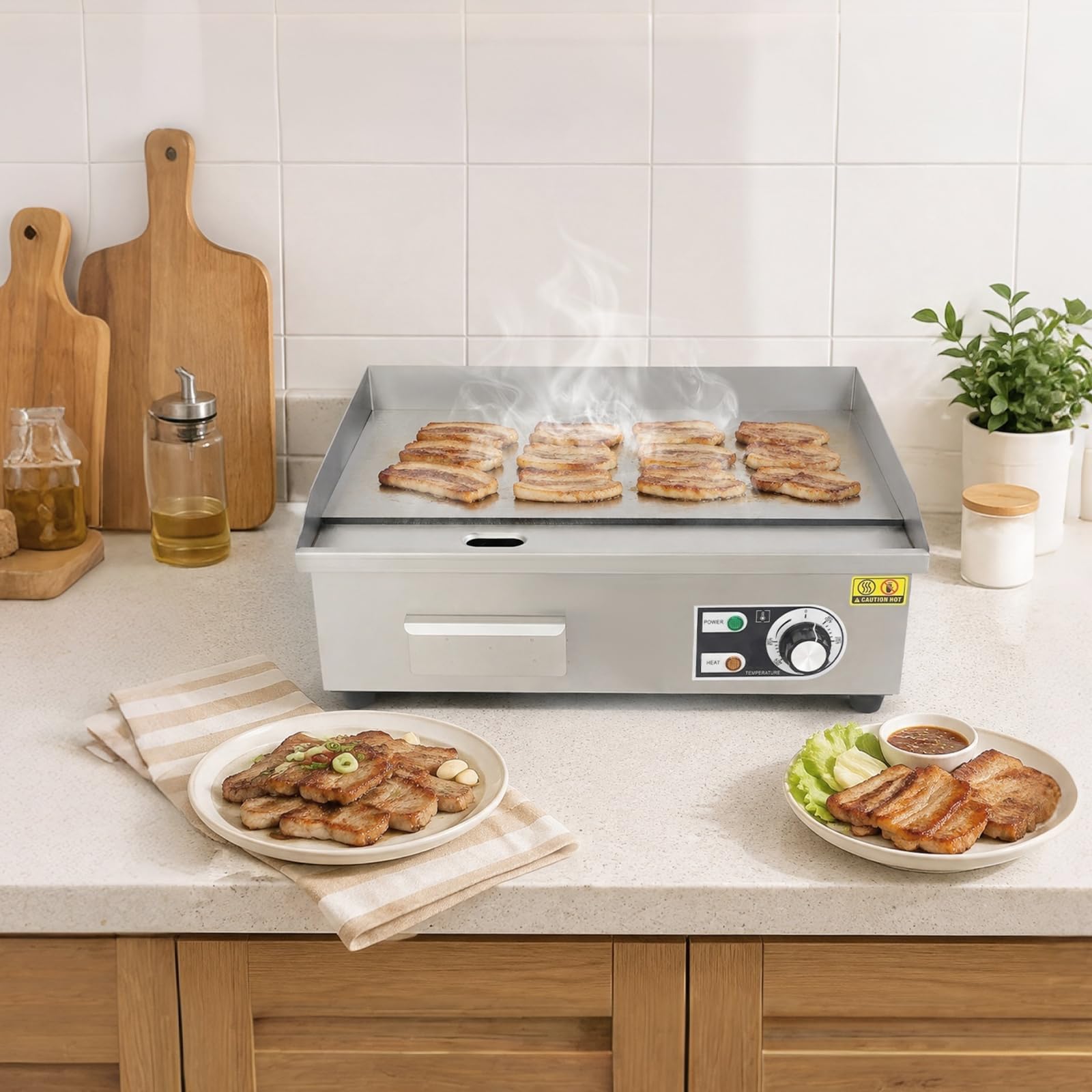 Barbacoa eléctrica, Barbacoa eléctrica comercial, plancha